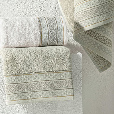 Taç Ethna Pure Cotton Pamuk Hamam Seti Ekru Taş