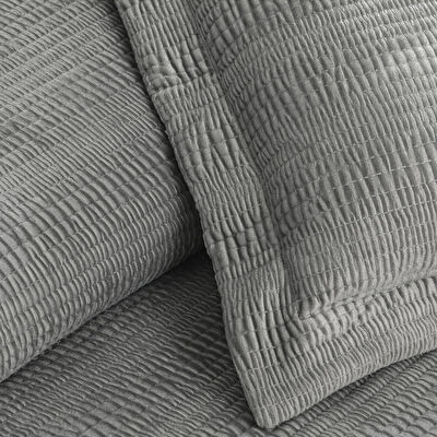 Linens Velona Çift Kişilik Yatak Örtüsü Seti Gri