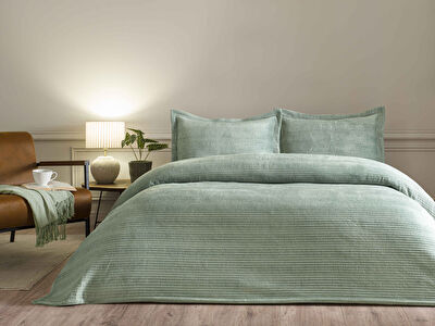 Linens Velona Çift Kişilik Yatak Örtüsü Seti Yeşil