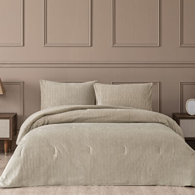 Linens Solven Çift Kişilik Yatak Örtüsü Seti Bej