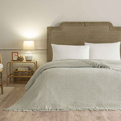 Linens Amorie Çift Kişilik Yeşil Battaniye
