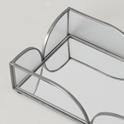 Linens Romilly 20x11 cm Tepsi Silver