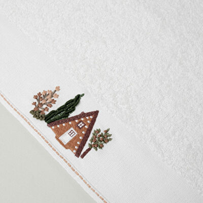 Linens Auren Pamuk 50x85 cm Yüz Havlusu Ekru (450 G/M²)