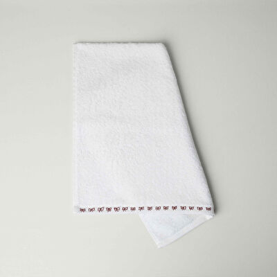 Linens Ribbon Pamuk 50x85 cm Yüz Havlusu Beyaz (450 G/M²)