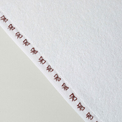 Linens Ribbon Pamuk 50x85 cm Yüz Havlusu Beyaz (450 G/M²)