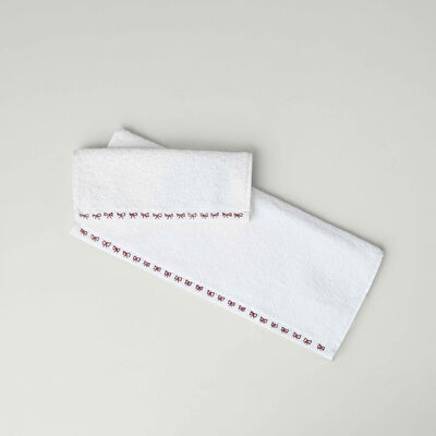Linens Ribbon Pamuk 30x45 Cm El Havlusu Beyaz