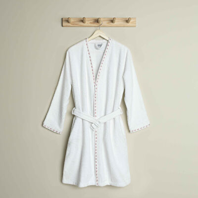 Linens Ribbon Pamuk M/L Bornoz Beyaz