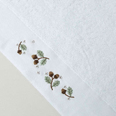 Linens Chestnut Pamuk 50x85 cm Yüz Havlusu Beyaz (450 G/M²)