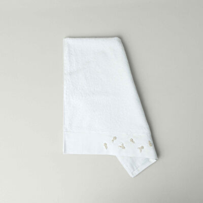 Linens Silvia Pamuk 50x85 cm Yüz Havlusu Beyaz (450 G/M²)