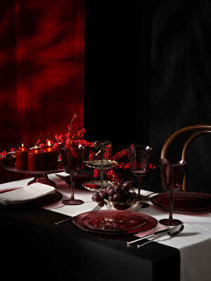 Linens Fine Ayaklı Servis 33 cm Mürdüm