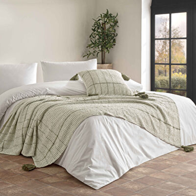 Linens Coze Throw / Tv Battaniyesi Yeşil Tek Kişilik