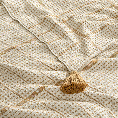 Linens Coze Throw / Tv Battaniyesi Hardal Tek Kişilik