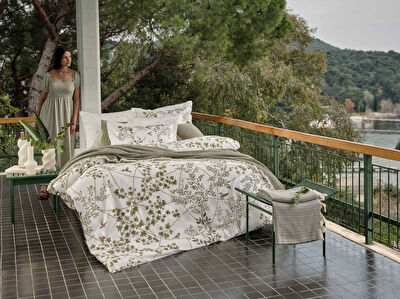 Linens Coraux Pamuk Muslin Çift Kişilik Pike Haki