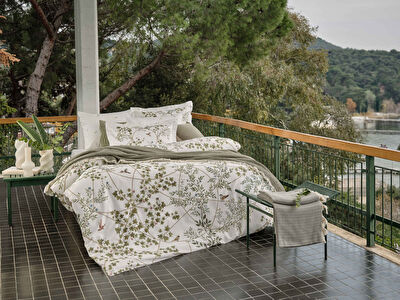 Linens Coraux Pamuk Muslin Çift Kişilik Pike Haki