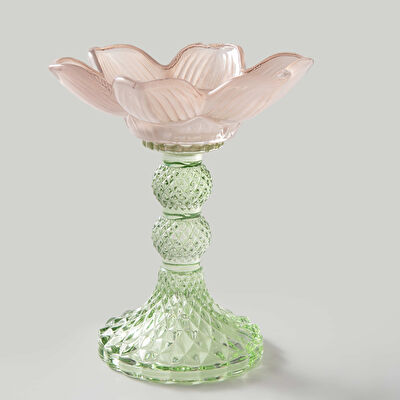 Linens Tropic 12,3x14 cm Tealight Mumluk Yeşil-Somon