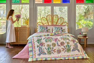 Linens Tropic 12x13,5 cm Stick Mumluk Yeşil-Somon-Turuncu