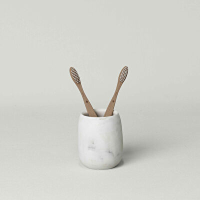 Linens Lora 8,1x8,1x9,8 Cm Diş Fırçalık Krem