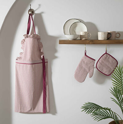 Linens Frill Mutfak Önlüğü Mürdüm