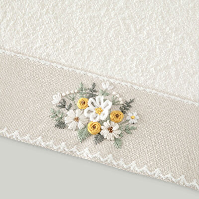 Linens Aurelia Pamuk 50x85 Cm Yüz Havlusu Ekru