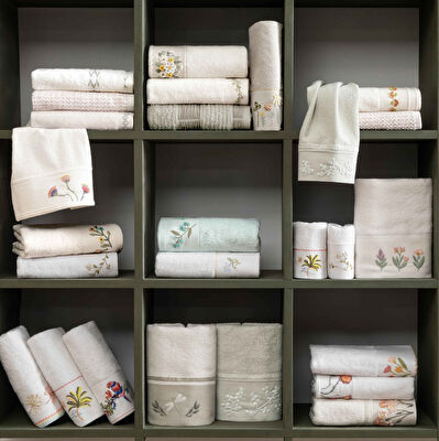 Linens Elae Bambu 50x85 cm Yüz Havlusu Ekru (450 G/M²)