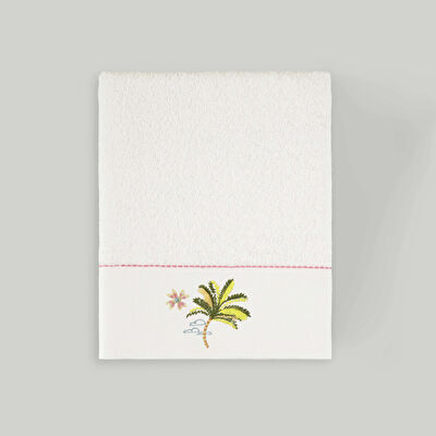 Linens Tropical Pamuk 50x85 cm Yüz Havlusu Beyaz (450 G/M²)