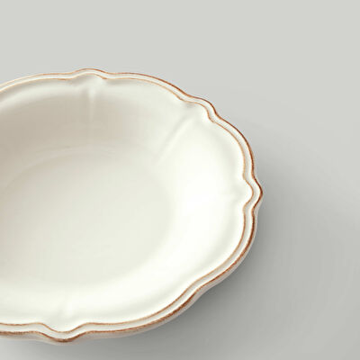 Linens Cinnamon Porselen 23 cm Çukur Tabak Ekru-Kahve
