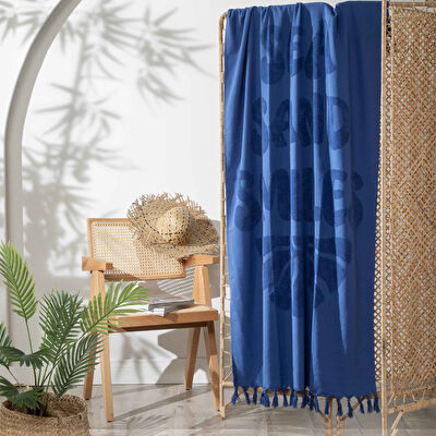 Linens Sandy 90x170 cm Plaj Havlusu Mavi