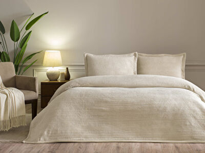Linens Velona King Yatak Örtüsü Seti Kum