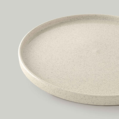 Linens Blast Seramik 27 cm Servis Tabağı Ekru