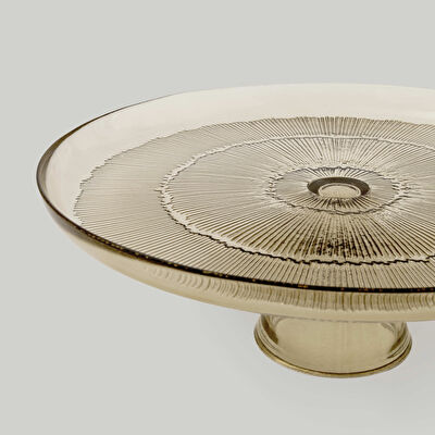 Linens  Clarity Ayaklı Tabak 28x9,5 cm Bronz