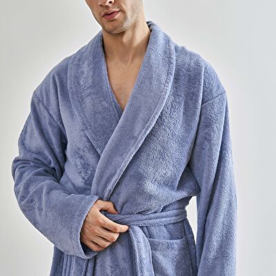 Linens Soft Pamuk Bornoz Mavi S