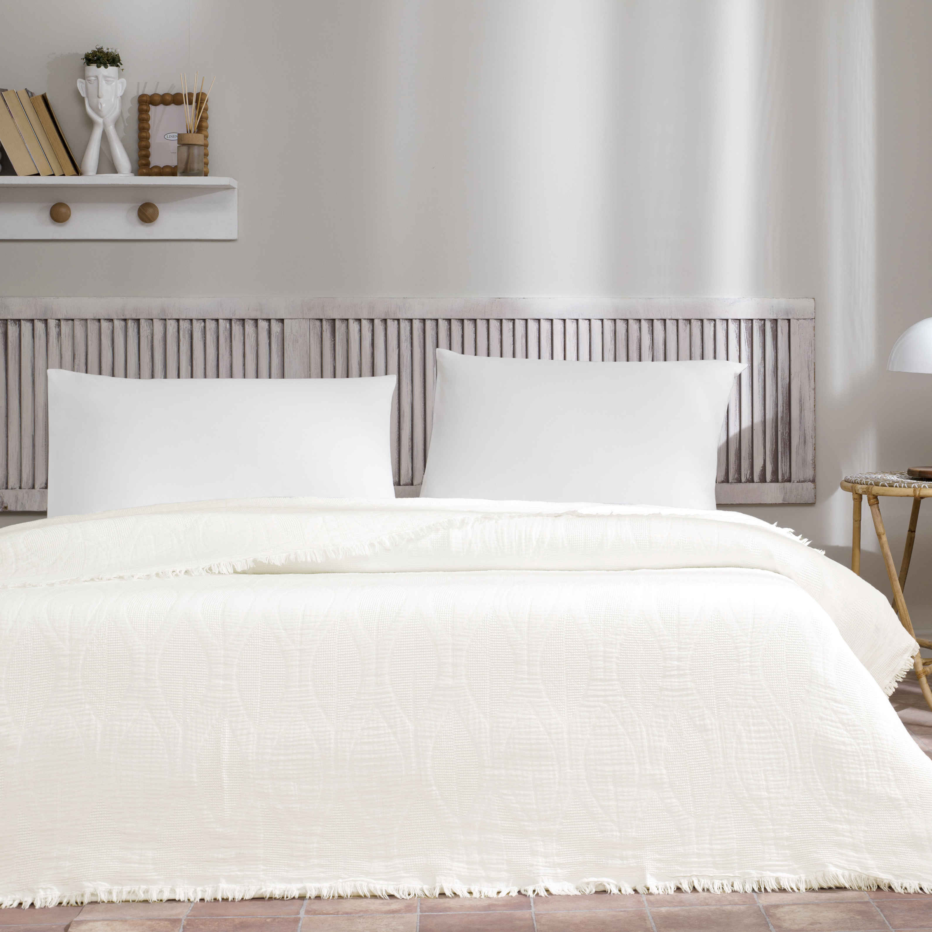 Linens Tencel Velure Pike Çift Kişilik Ekru | Linens